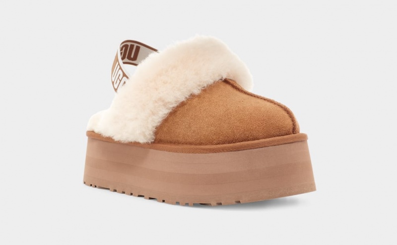 Ugg Funkette Women's Slippers Brown | UZKQALD-90