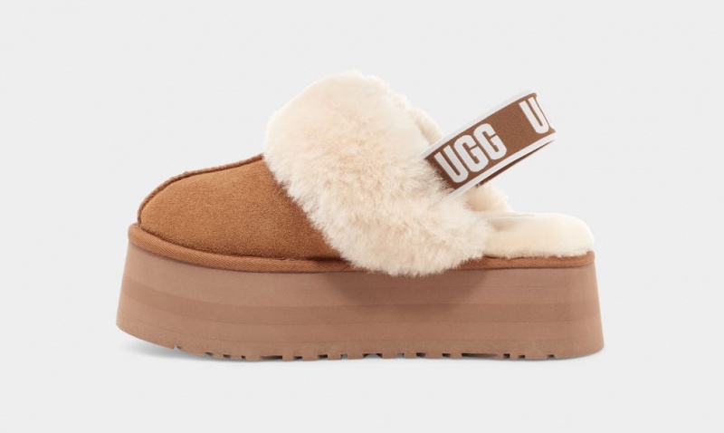 Ugg Funkette Women's Slippers Brown | UZKQALD-90