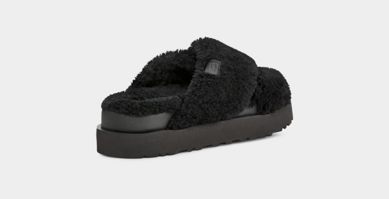 Ugg Fuzz Sugar Cross Women's Slippers Black | VBGKNOX-90