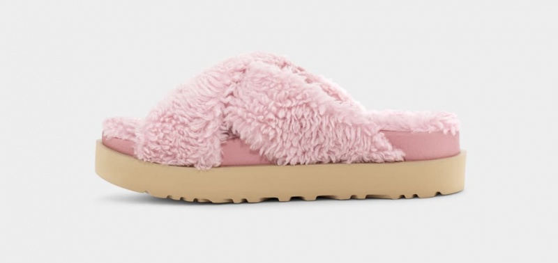 Ugg Fuzz Sugar Cross Women's Slippers Pink | LJMZFCV-61