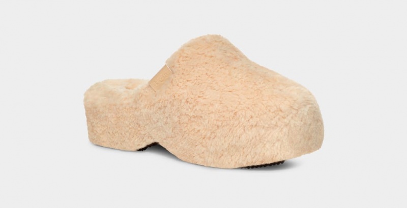 Ugg Fuzz Sugar Women's Clogs Beige | DVJTYPR-78