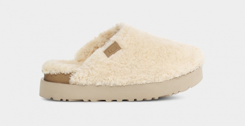 Ugg Fuzz Sugar Women\'s Moccasins Beige | YQZKEHA-24