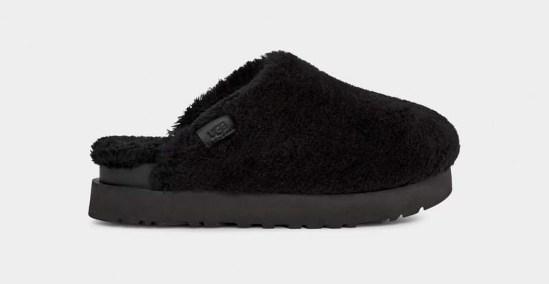 Ugg Fuzz Sugar Women\'s Slippers Black | EBMXWJI-37