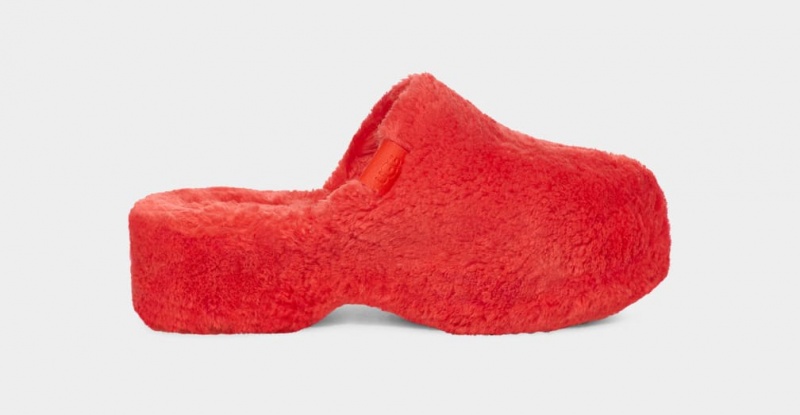 Ugg Fuzz Sugar Women\'s Slippers Red | CKYHXGI-73