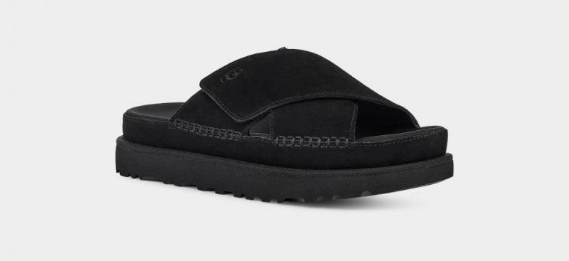 Ugg Goldenstar Cross Women's Slides Black | OMTAGJU-24