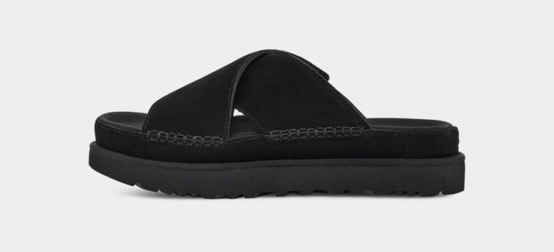 Ugg Goldenstar Cross Women's Slides Black | OMTAGJU-24