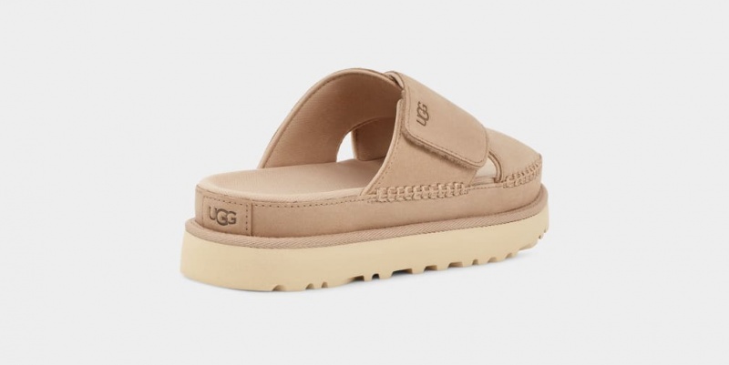 Ugg Goldenstar Cross Women's Slides Brown | UBJIRCN-51