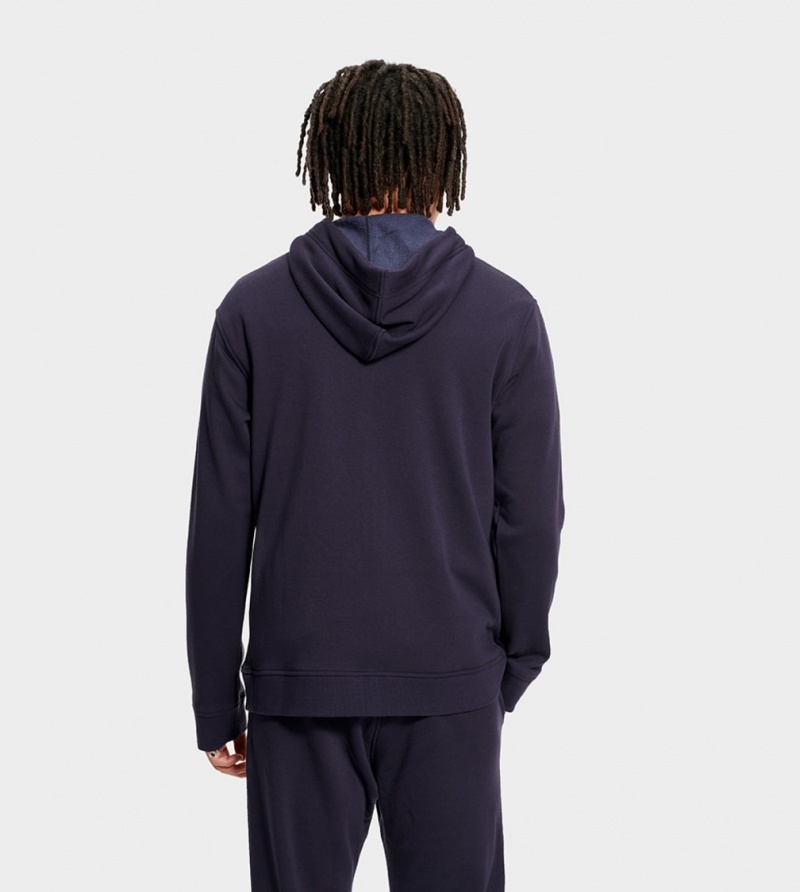 Ugg Gordon Zipped Men's Hoodie Navy | FTZDLBC-85