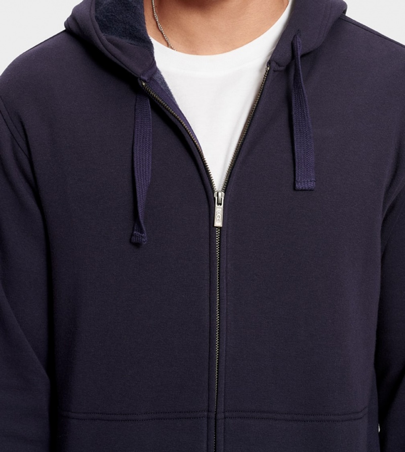 Ugg Gordon Zipped Men's Hoodie Navy | FTZDLBC-85