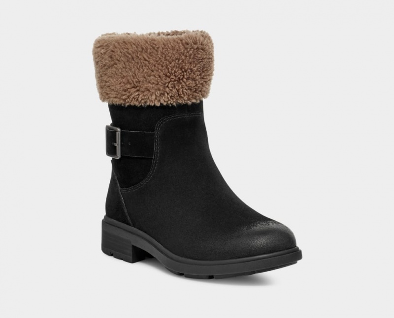 Ugg Harrison Cuff Women's Boots Black | LZVRDFK-91