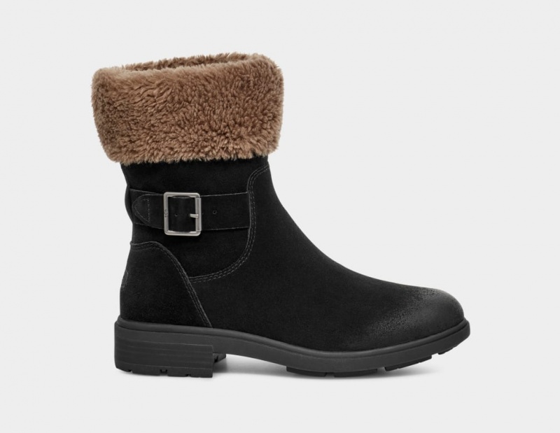 Ugg Harrison Cuff Women\'s Boots Black | LZVRDFK-91