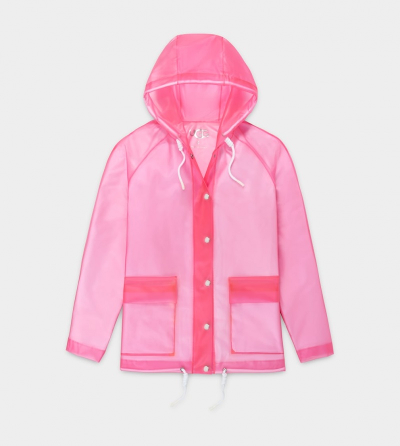 Ugg Hutton Rain Women's Jackets Pink | DOQVWHR-70