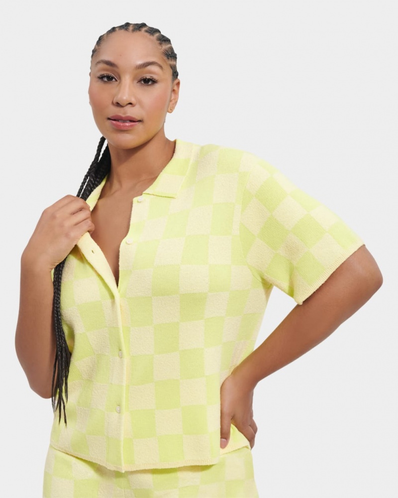 Ugg Jeannie Buttondown Women's Tops Green | PVYFOZH-74