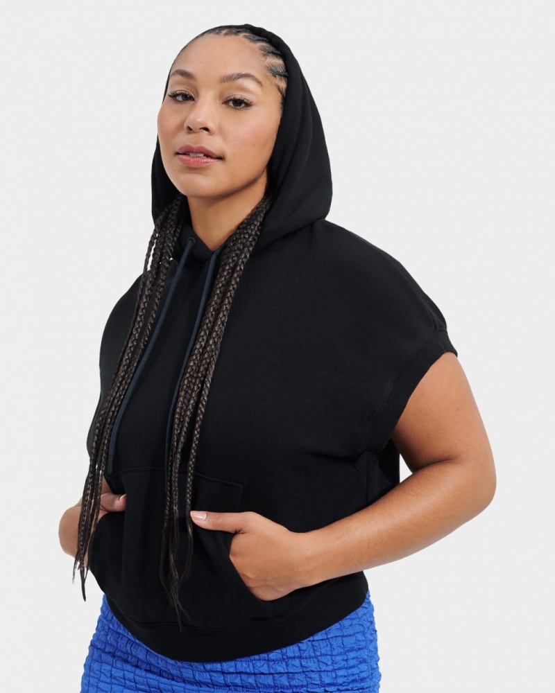 Ugg Jessikah Sleeveless Women's Hoodie Black | UQRXEMP-52