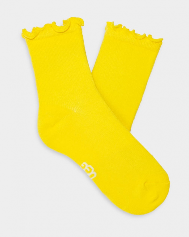 Ugg Karsyn Lettuce Edge Women\'s Socks Yellow | BEPXSFW-19