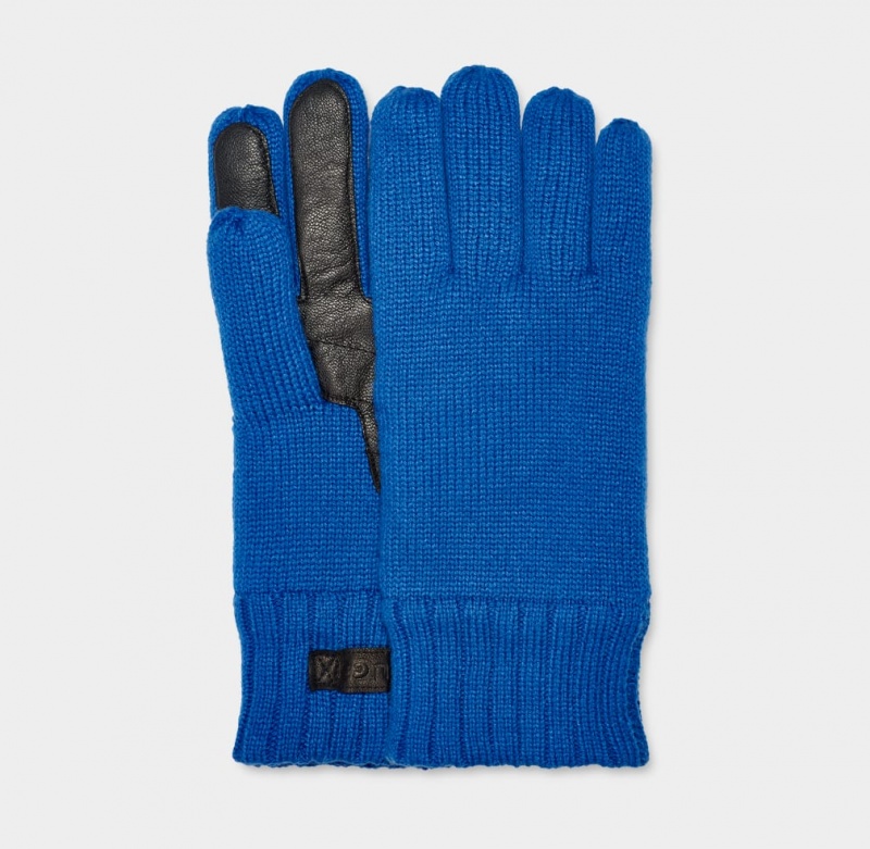 Ugg Knit Men\'s Gloves Blue | BYCIQJD-59