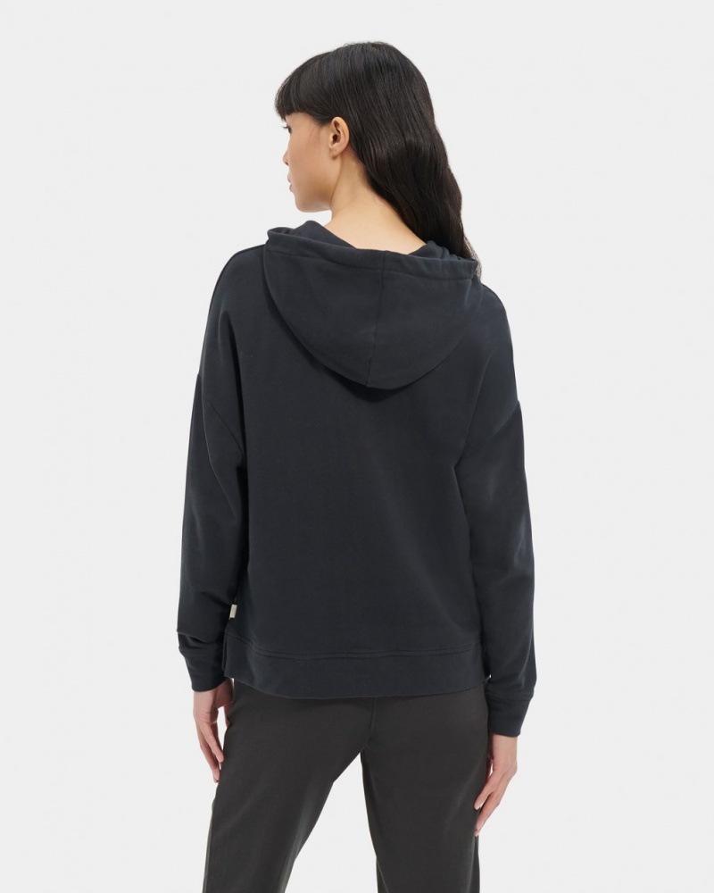 Ugg Kyree Micro Terry Women's Hoodie Black | LWFVPXK-59