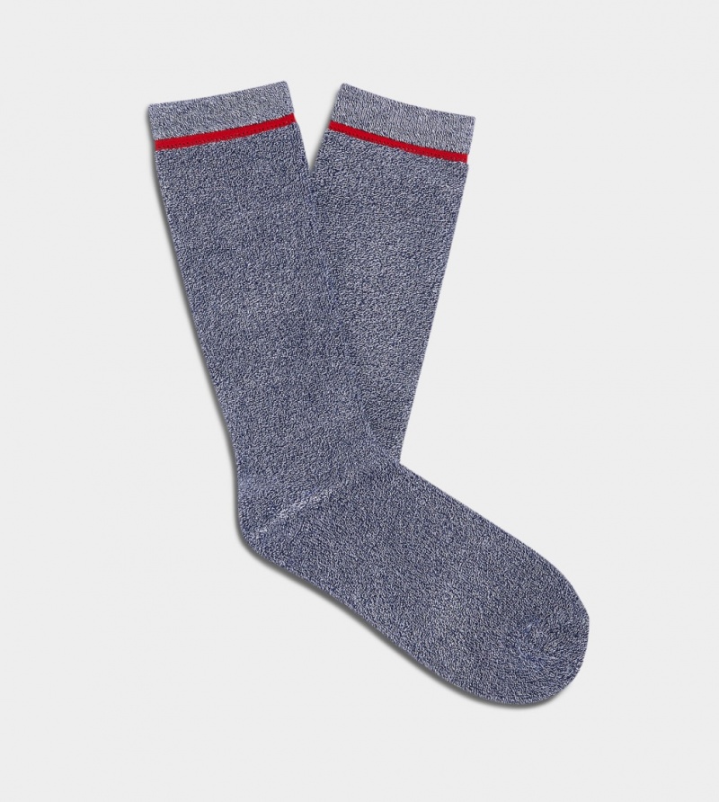 Ugg Kyro Cozy Crew Men\'s Socks Navy | RTQHNYG-01