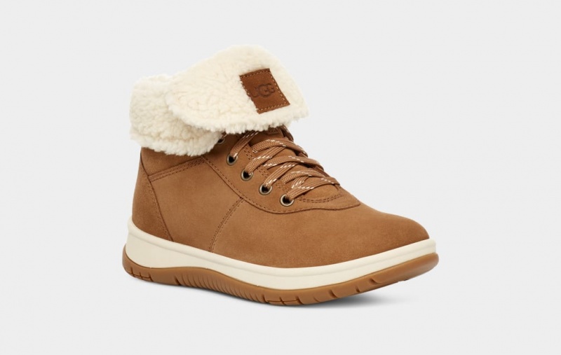 Ugg Lakesider Mid Lace Up Women's Boots Brown | NACVOLF-36