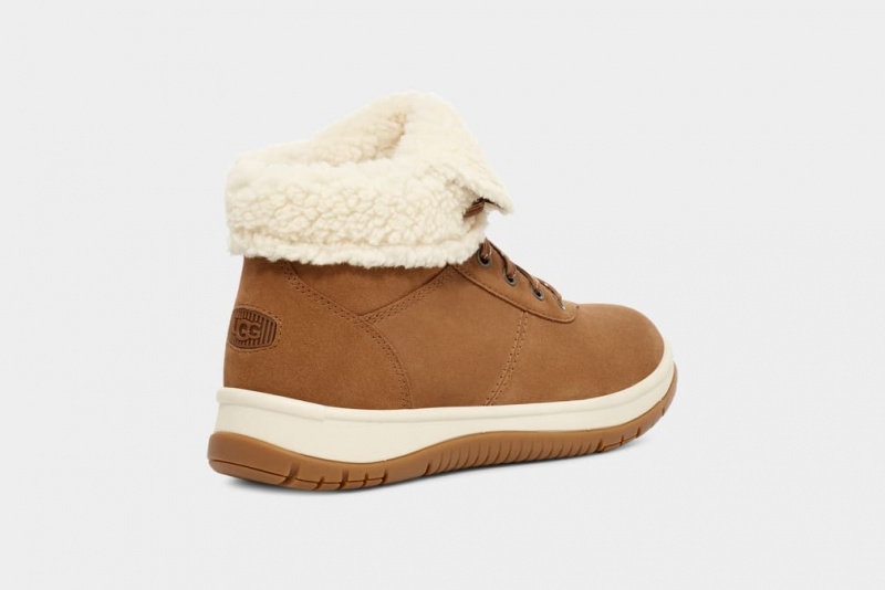 Ugg Lakesider Mid Lace Up Women's Boots Brown | NACVOLF-36