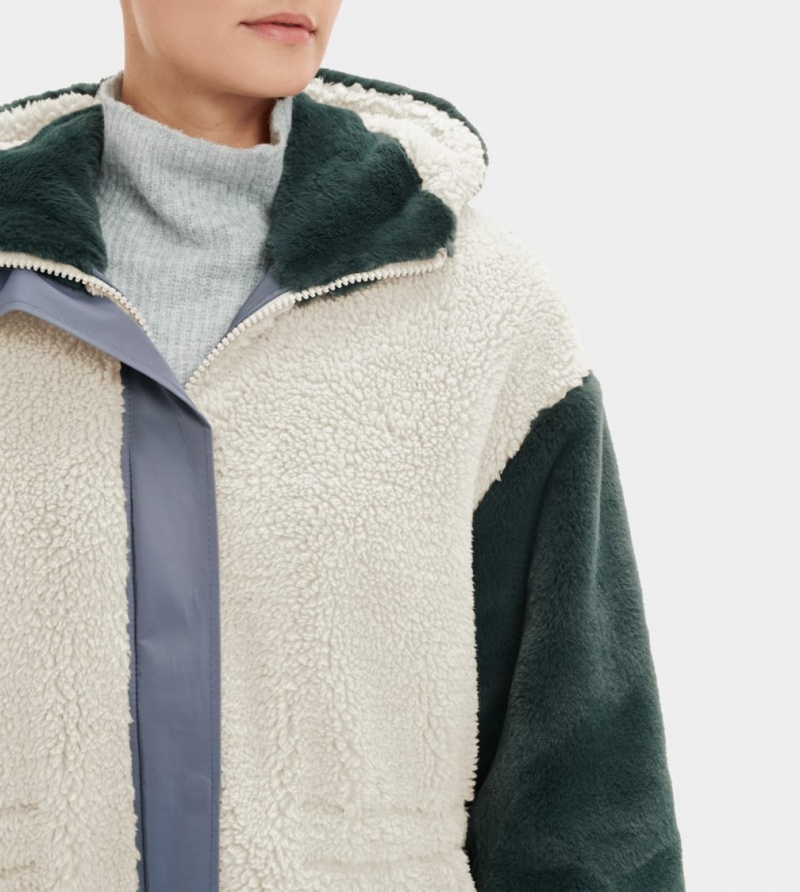 Ugg Letty Sherpa Block Women's Coats Multicolor | INQAKMO-70