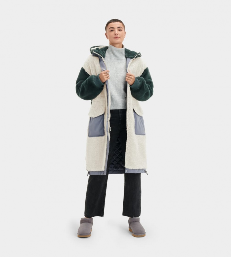 Ugg Letty Sherpa Block Women's Coats Multicolor | INQAKMO-70