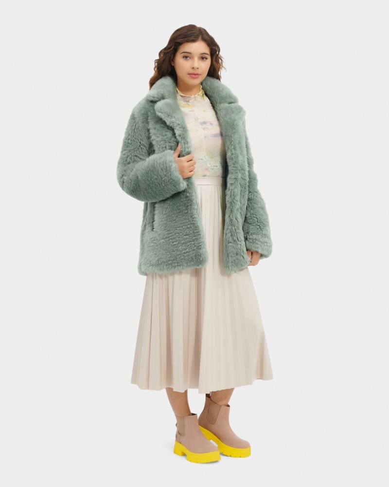 Ugg Lianna Shearling Women's Coats Green | NDHFCLY-30