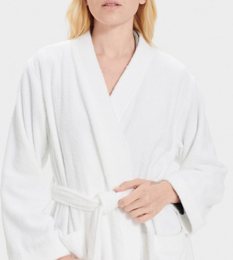 Ugg Lorie Terry Robe Women's Sleepwear White | BHYRIVP-63