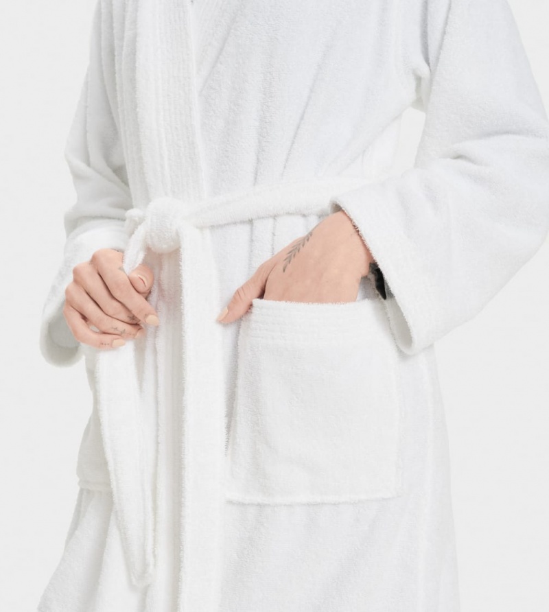 Ugg Lorie Terry Robe Women's Sleepwear White | BHYRIVP-63