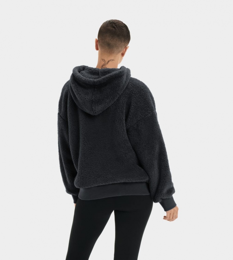 Ugg Loyra Sherpa Women's Hoodie Black | DPQRVAZ-28