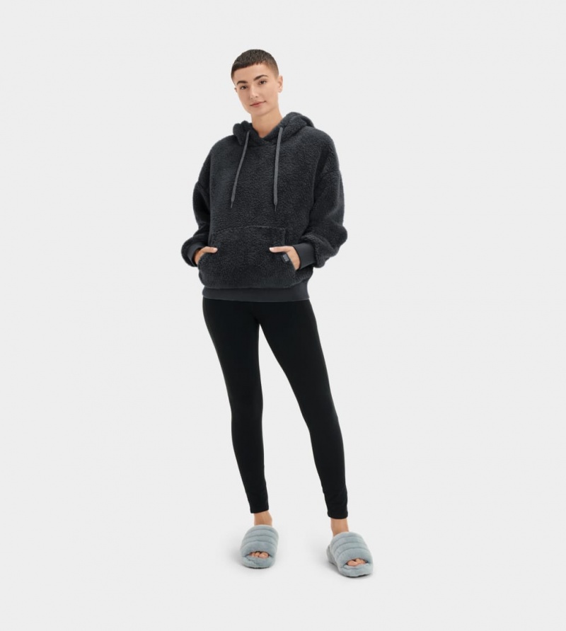 Ugg Loyra Sherpa Women's Hoodie Black | DPQRVAZ-28