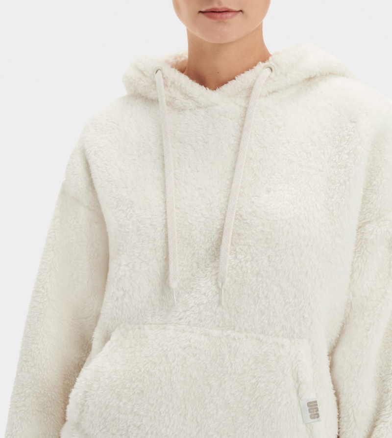 Ugg Loyra Sherpa Women's Hoodie Cream | QWVMBUX-13