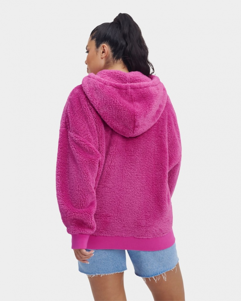 Ugg Loyra Sherpa Women's Hoodie Pink | DGXWBSU-62