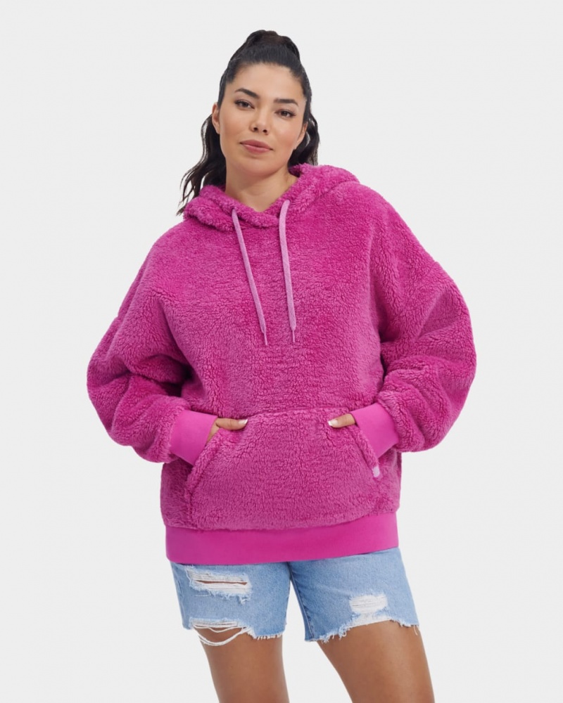 Ugg Loyra Sherpa Women\'s Hoodie Pink | DGXWBSU-62