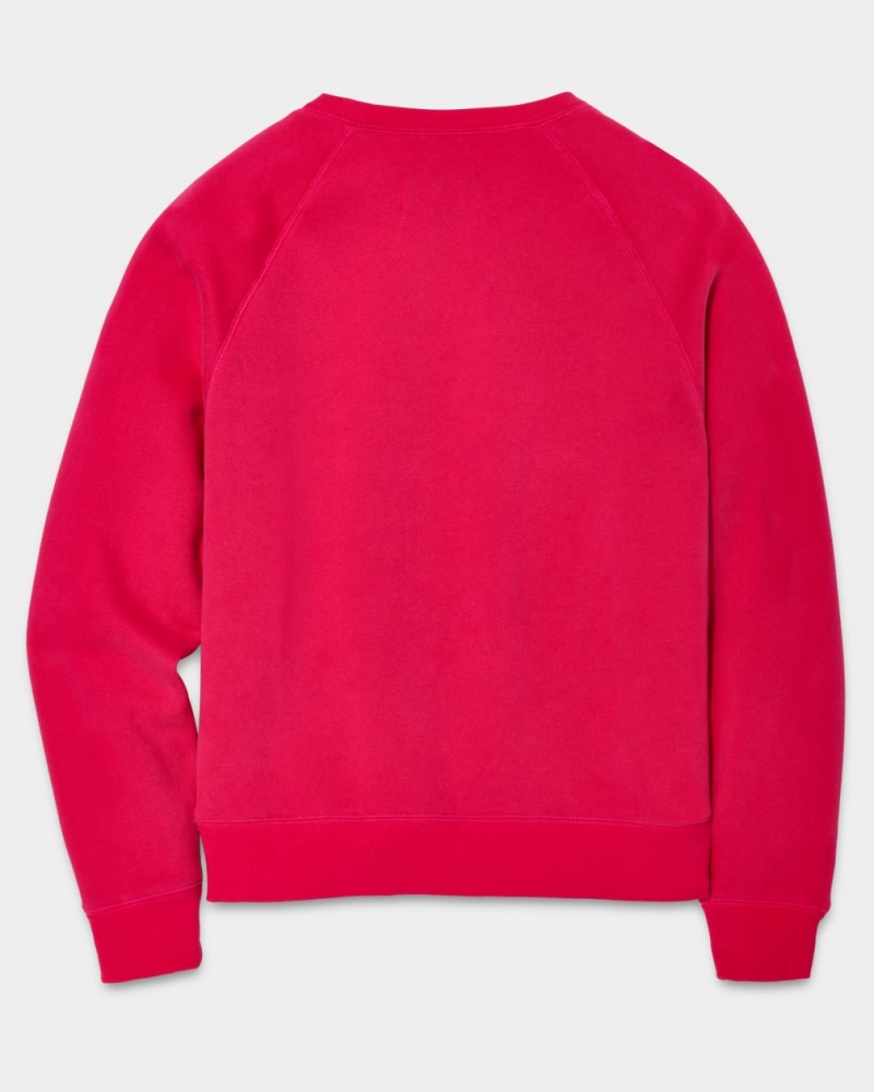 Ugg Madeline Fuzzy Logo Crewneck Women's Sweatshirt Pink / Dark Red | GLYDMHT-82