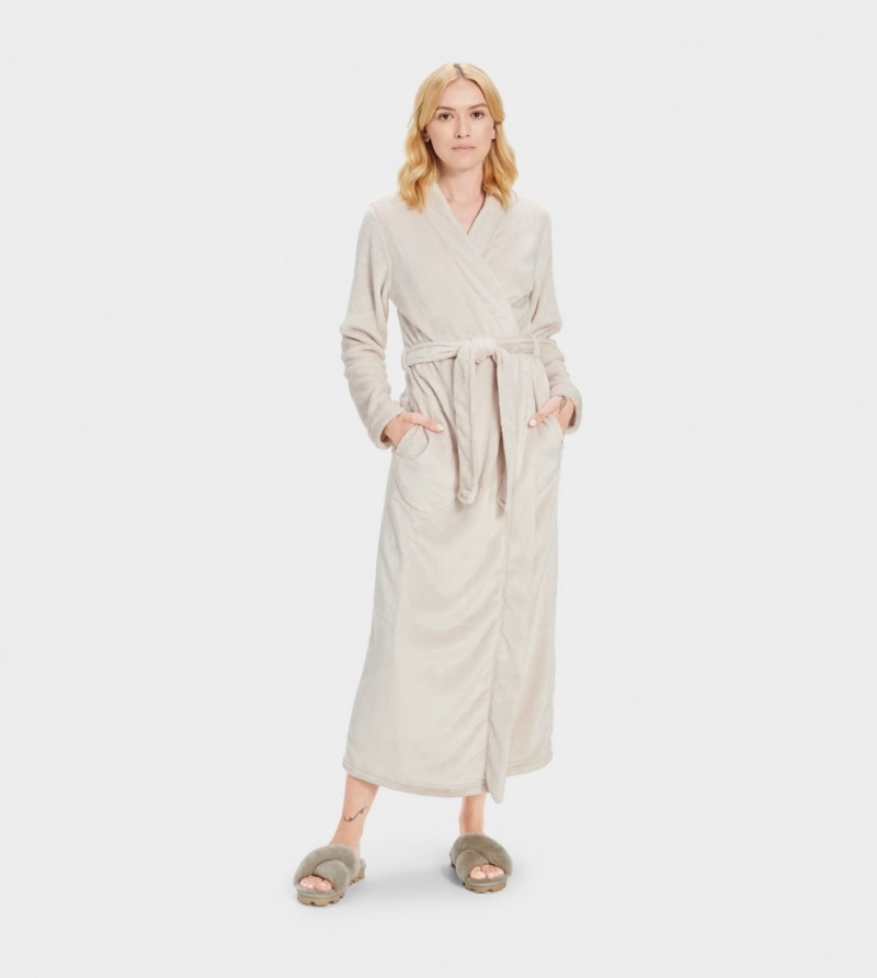 Ugg Marlow Robe Women\'s Sleepwear Beige | JDWXTNO-54