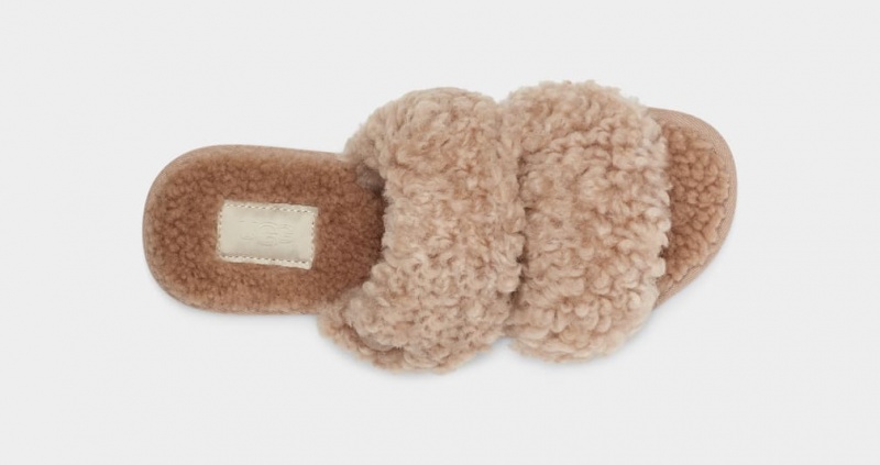 Ugg Maxi Curly Scuffetta Women's Slippers Brown | RWYFQUP-49