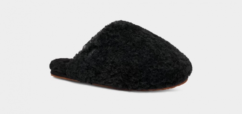 Ugg Maxi Curly Women's Slippers Black | UMFTYOZ-17