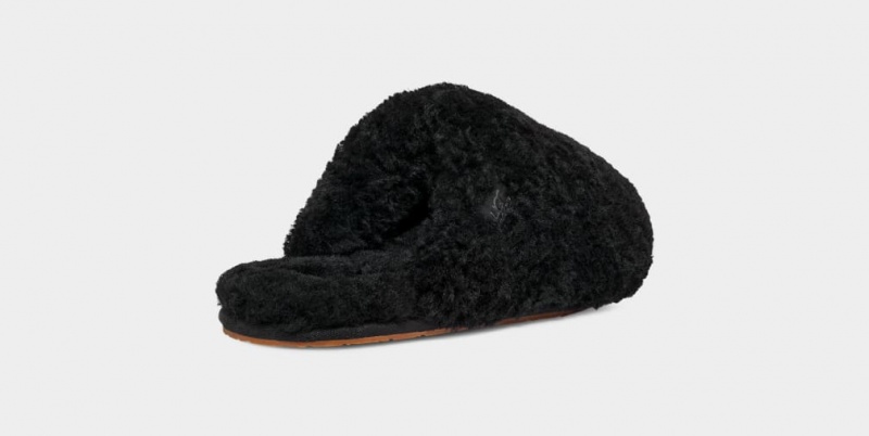 Ugg Maxi Curly Women's Slippers Black | UMFTYOZ-17