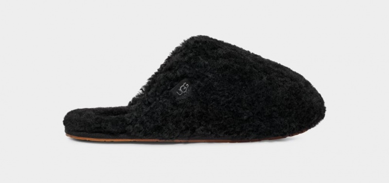 Ugg Maxi Curly Women\'s Slippers Black | UMFTYOZ-17