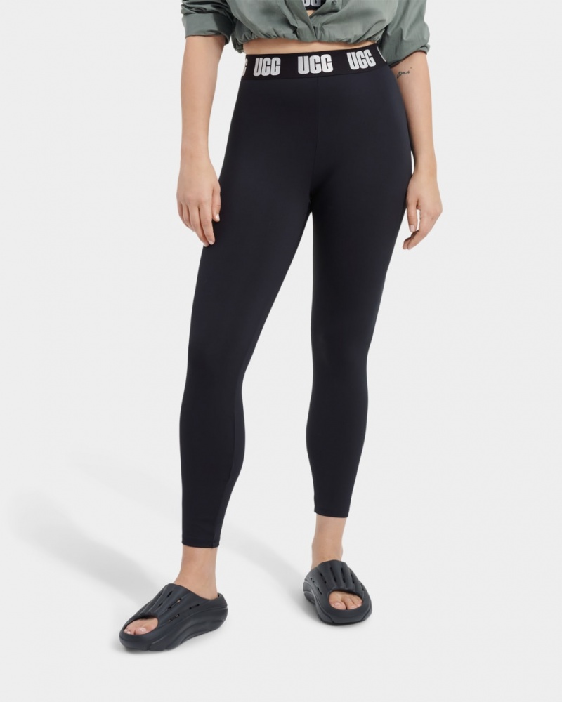 Ugg Mckena Logo Women's Leggings Black | YHPQOBN-64