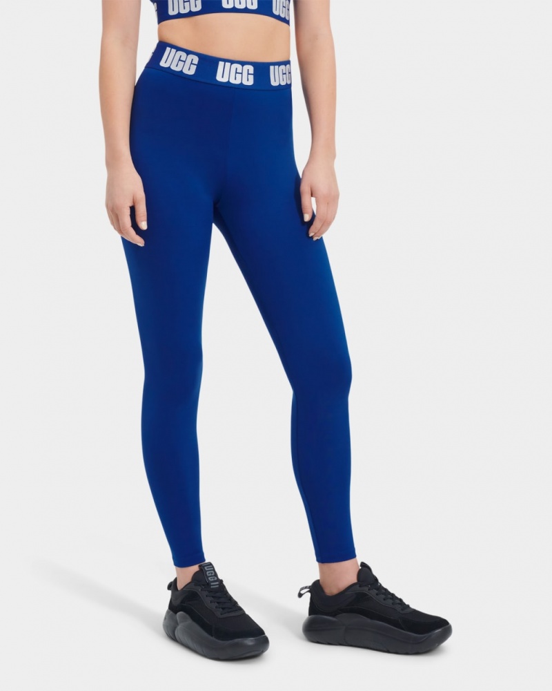 Ugg Mckena Logo Women's Leggings Deep Blue | JOCHEQF-83