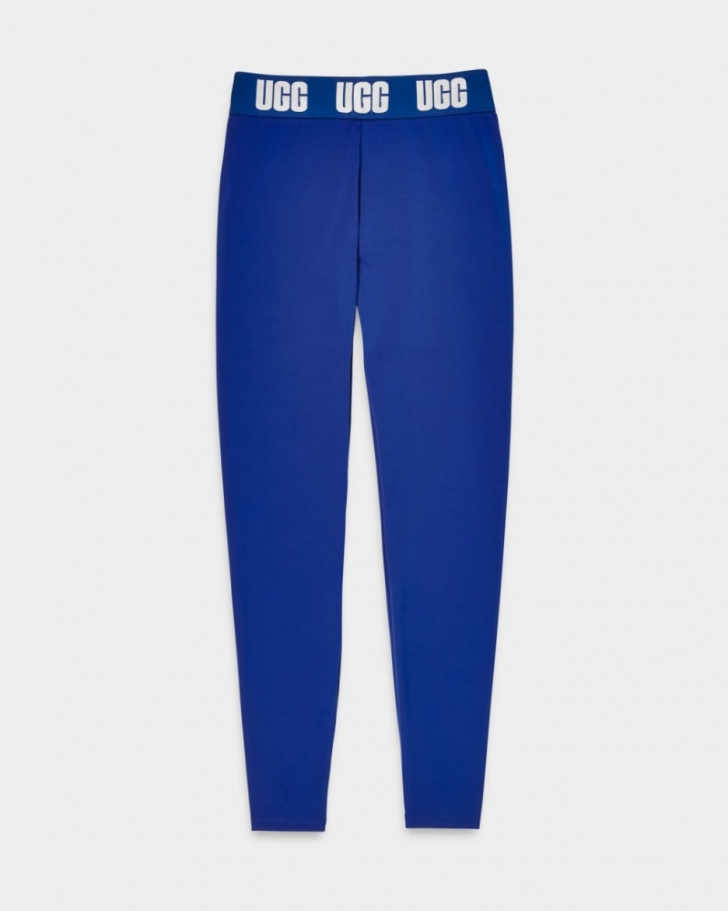 Ugg Mckena Logo Women's Leggings Deep Blue | JOCHEQF-83