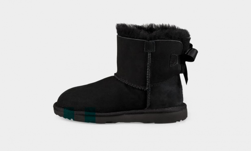 Ugg Mini Bailey Bow II Kids' Boots Black | ZIYHPCK-64