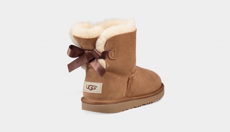 Ugg Mini Bailey Bow II Kids' Boots Brown | QBZYPMV-73