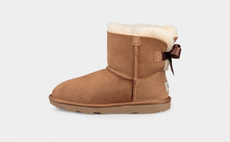 Ugg Mini Bailey Bow II Kids' Boots Brown | QBZYPMV-73