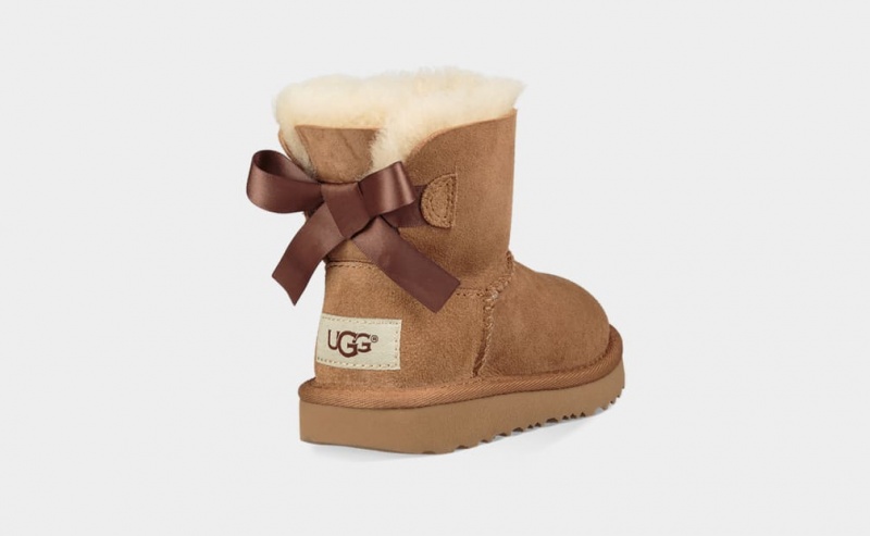 Ugg Mini Bailey Bow II Kids' Boots Brown | YJDQEXS-53