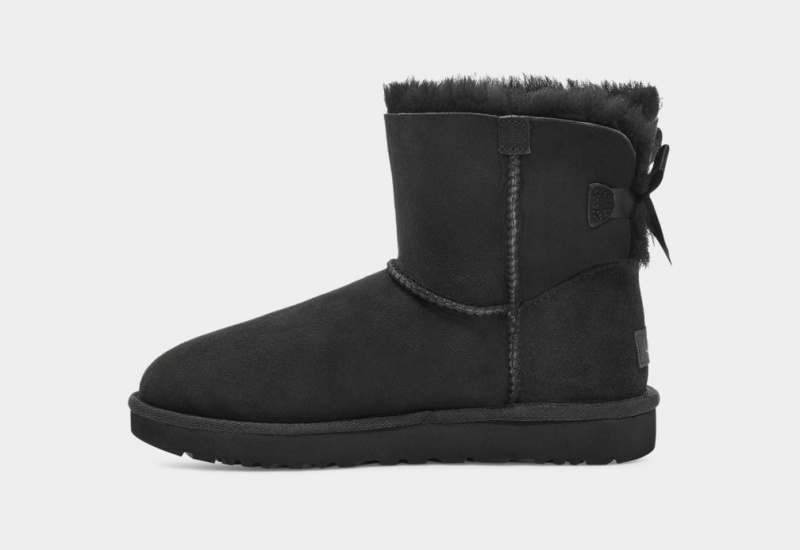 Ugg Mini Bailey Bow II Women's Boots Black | AXREOLJ-71