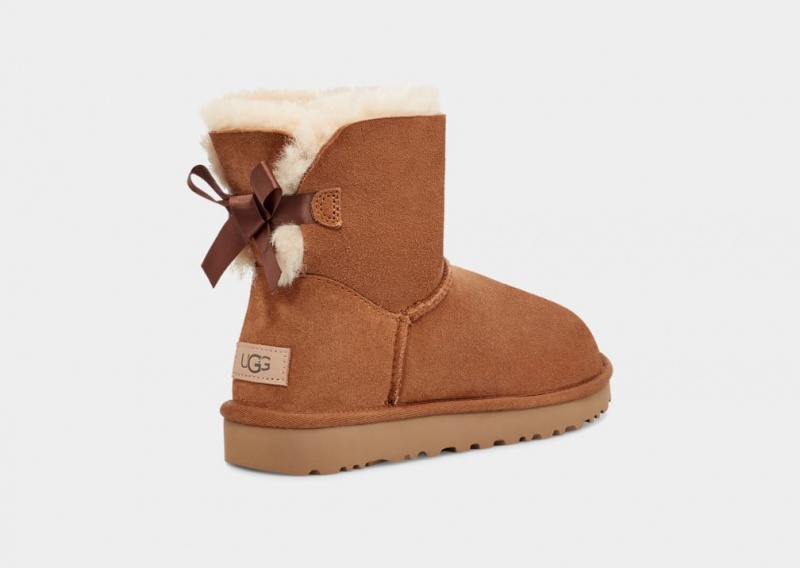 Ugg Mini Bailey Bow II Women's Boots Brown | ZKSDHPC-67