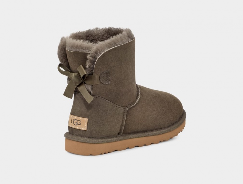 Ugg Mini Bailey Bow II Women's Boots Grey | QJDAVGC-74